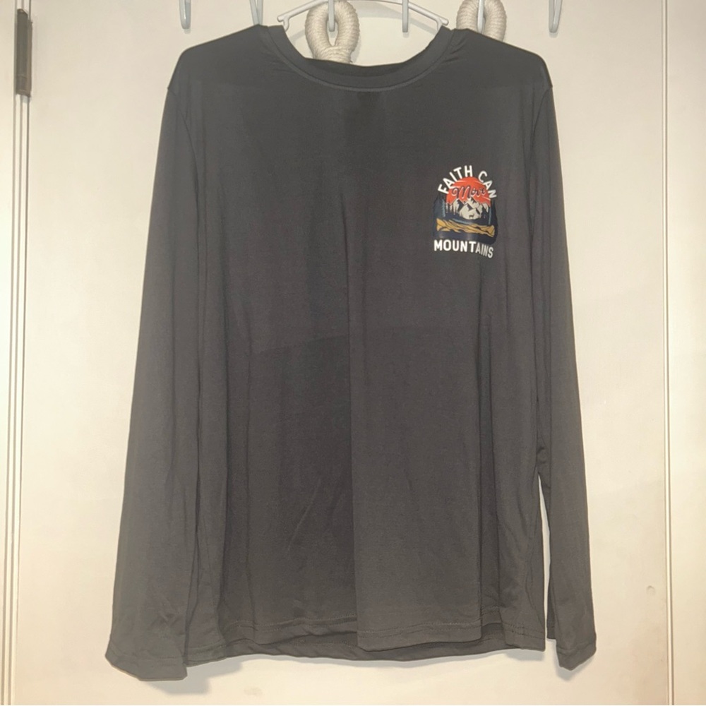 Gray Long Sleeve Graphic Tee